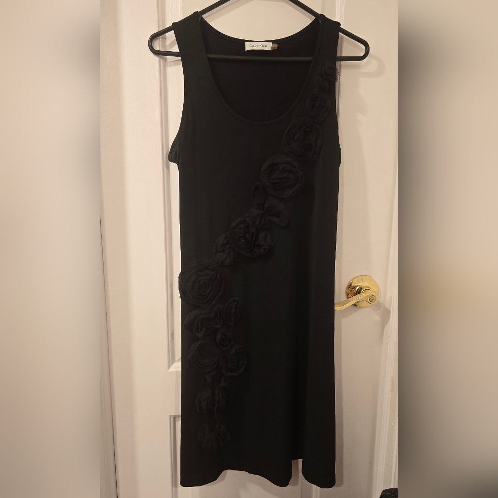 Calvin Klein Black Floral Midi Dress Size 10